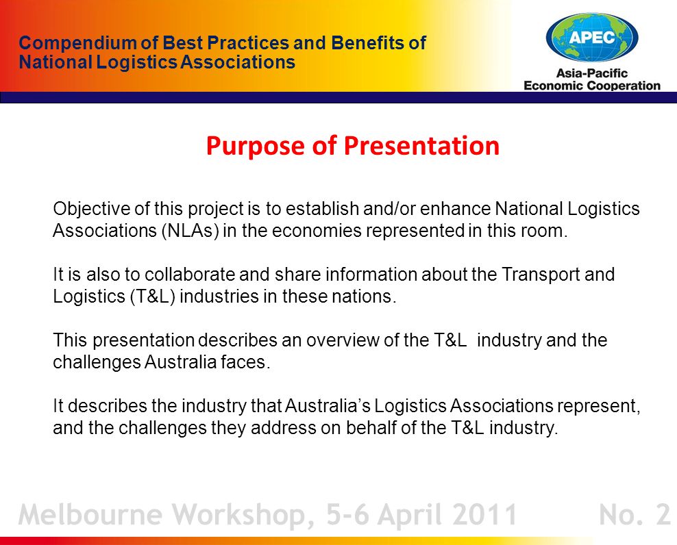 Melbourne Workshop, 5-6 April 2011 No.