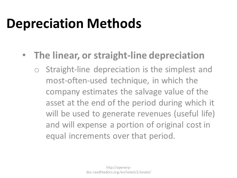 straight line depreciation method