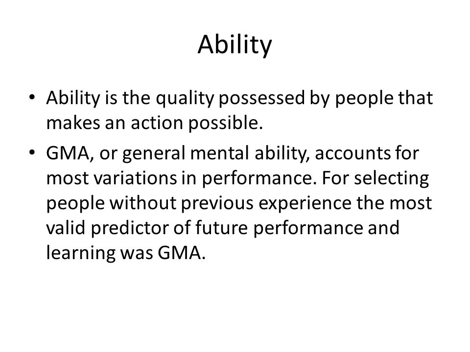 personal ability