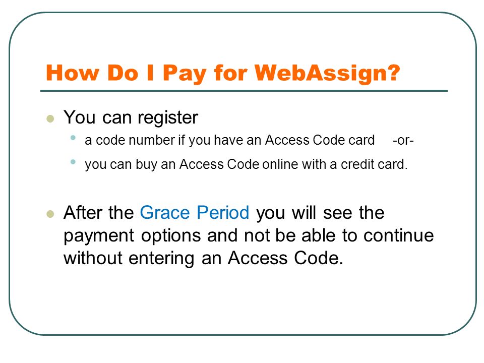 How Do I Pay for WebAssign.