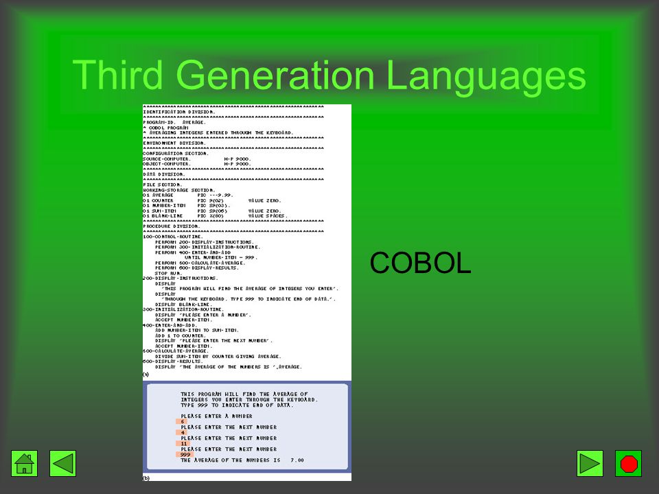 Third Generation Languages FORTRAN