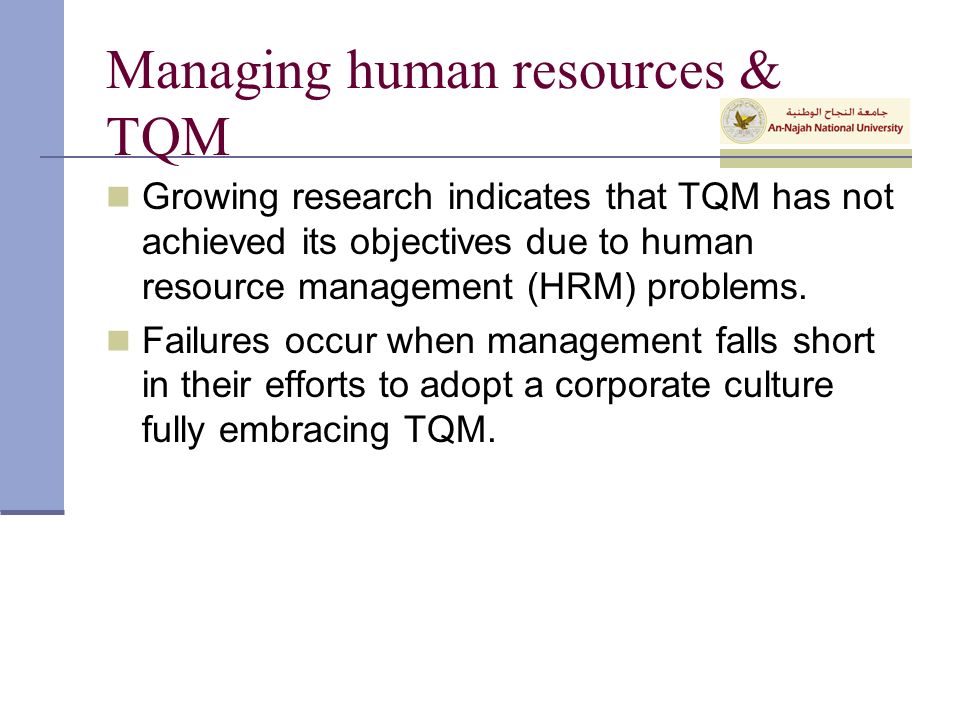 Tqm Research Paper