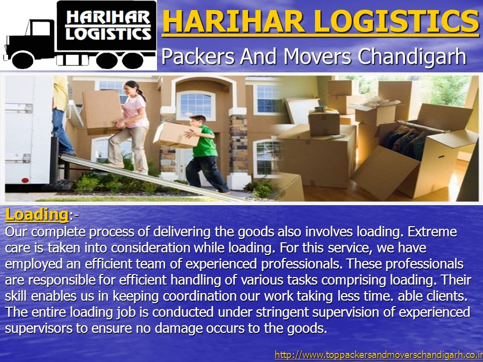 HARIHAR LOGISTICS HARIHAR LOGISTICS Packers And Movers Chandigarh Loading Loading :- Loading Our complete process of delivering the goods also involves loading.