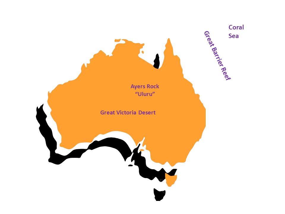 Ayers Rock Uluru Great Victoria Desert Coral Sea
