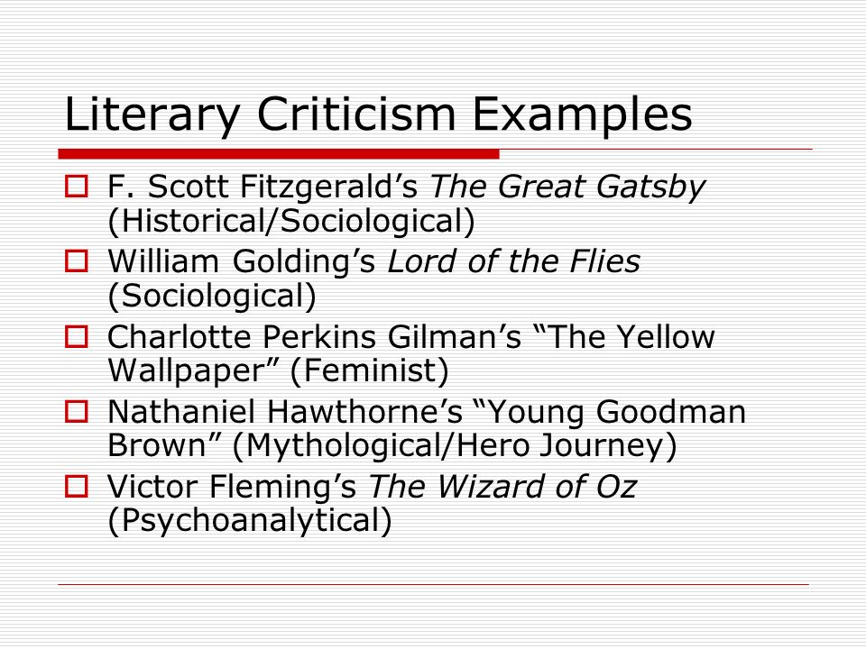 literary criticism examples