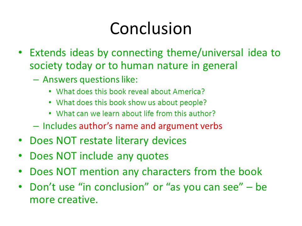 Conclusions for literary analysis essays