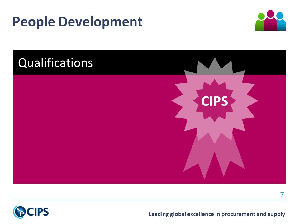 Leading global excellence in procurement and supply 7 People Development Qualifications CIPS