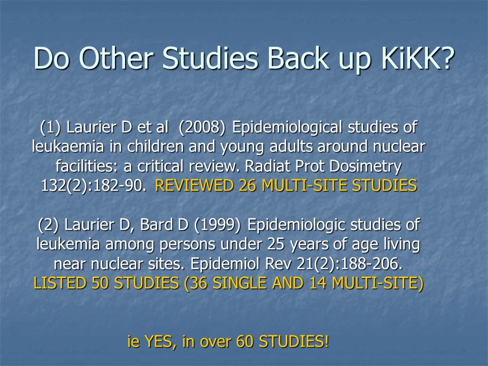 Do Other Studies Back up KiKK.