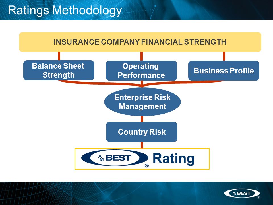 Ratings Methodology Rating Balance Sheet Strength Operating Performance Business Profile INSURANCE COMPANY FINANCIAL STRENGTH Country Risk Enterprise Risk Management