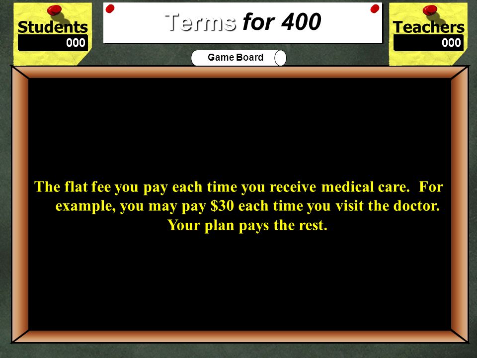 StudentsTeachers Game Board What are two programs or types of managed care.
