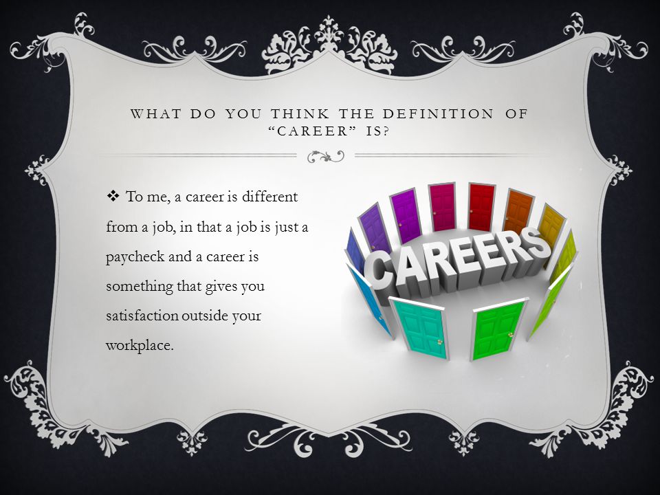 WHAT DO YOU THINK THE DEFINITION OF CAREER IS.