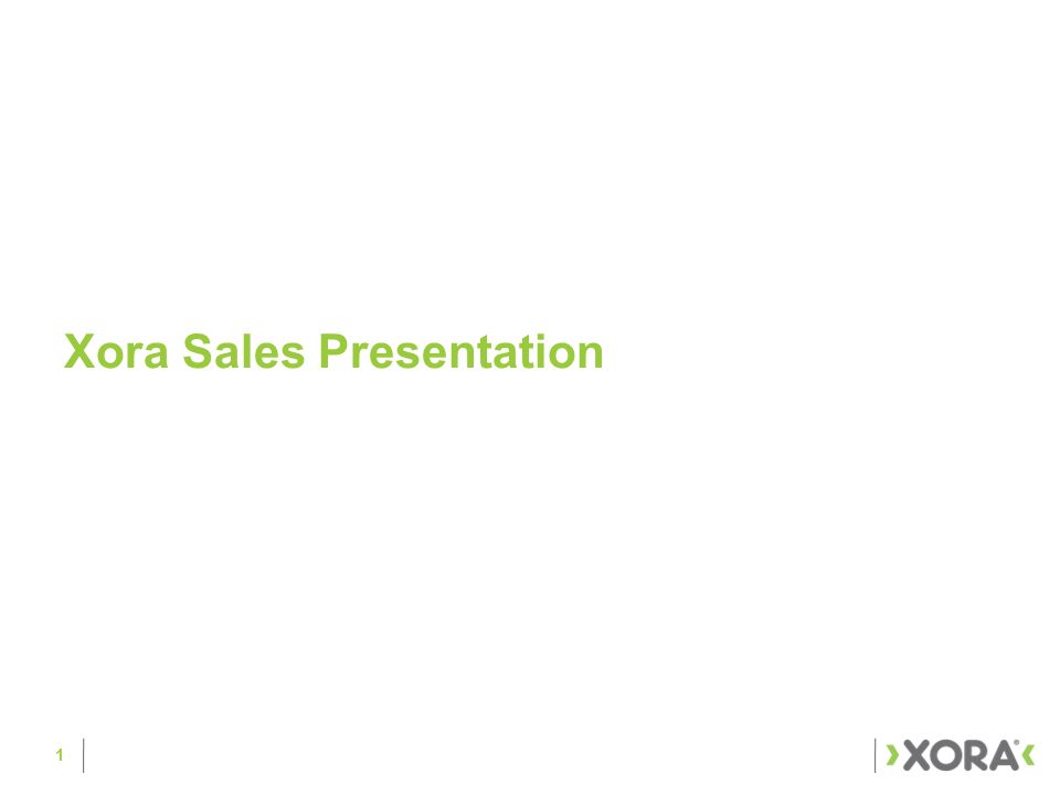 1 Xora Sales Presentation