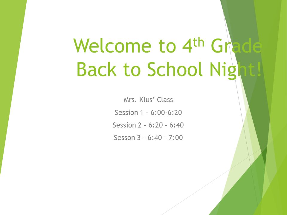 Welcome to 4 th Grade Back to School Night. Mrs.