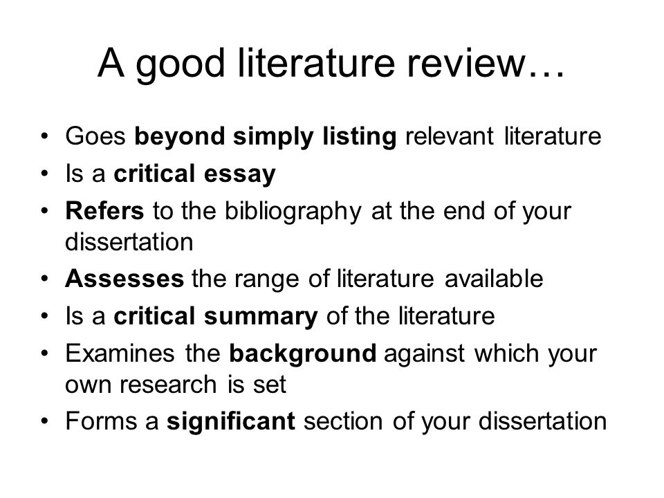 Critical literature review essay
