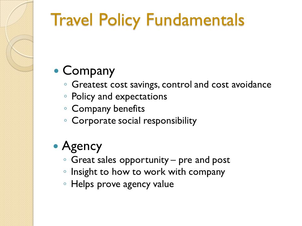 3 Travel Policy Fundamentals Company O Greatest 3 Travel Policy Fundamentals Company O Greatest