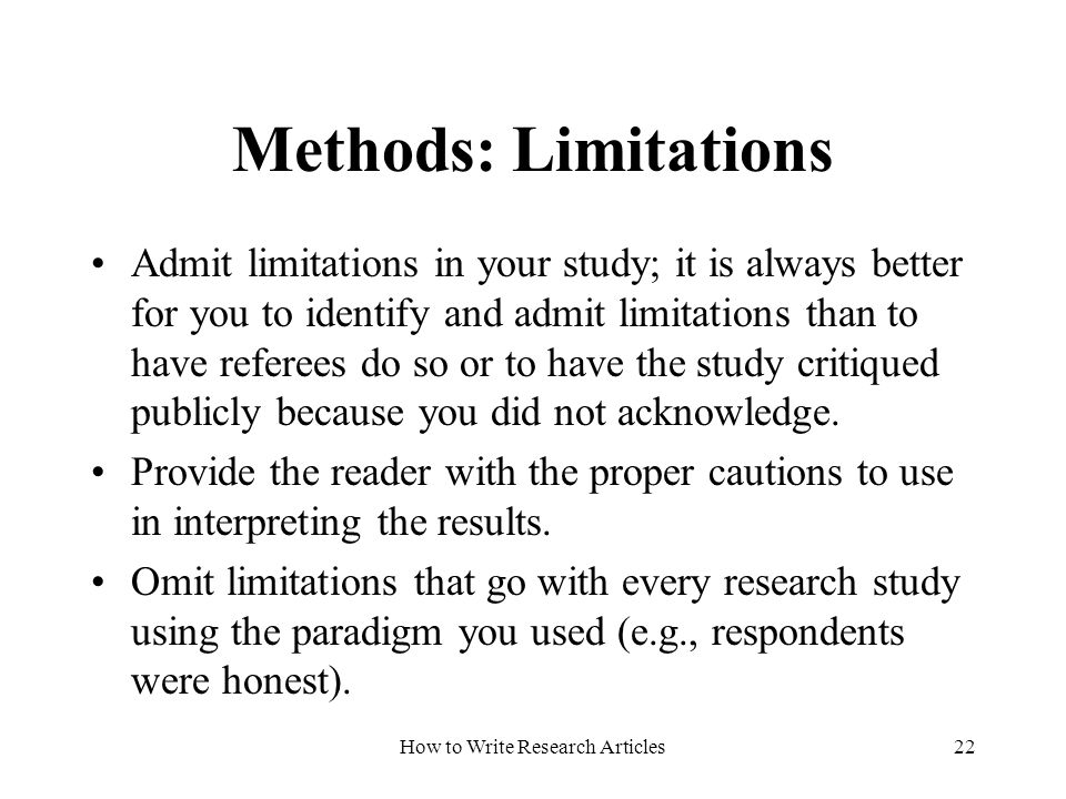Dissertation Limitations Research