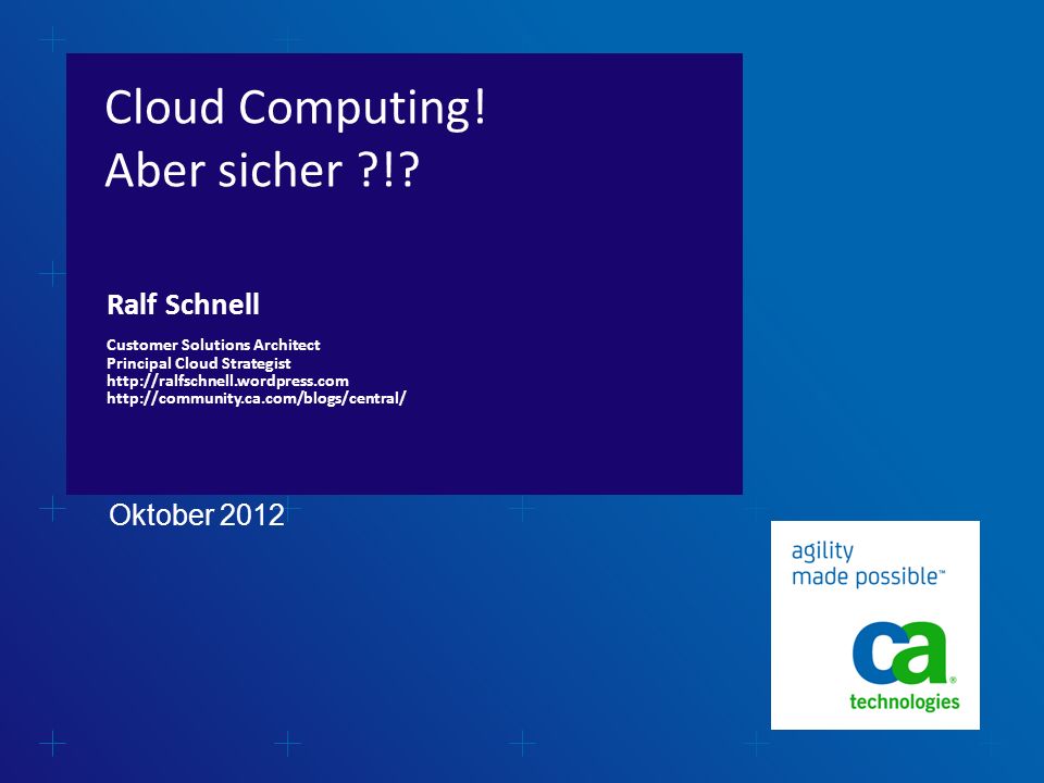 Cloud Computing. Aber sicher !.