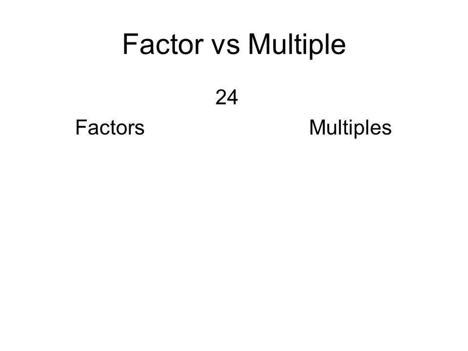 Factor vs Multiple 24 FactorsMultiples