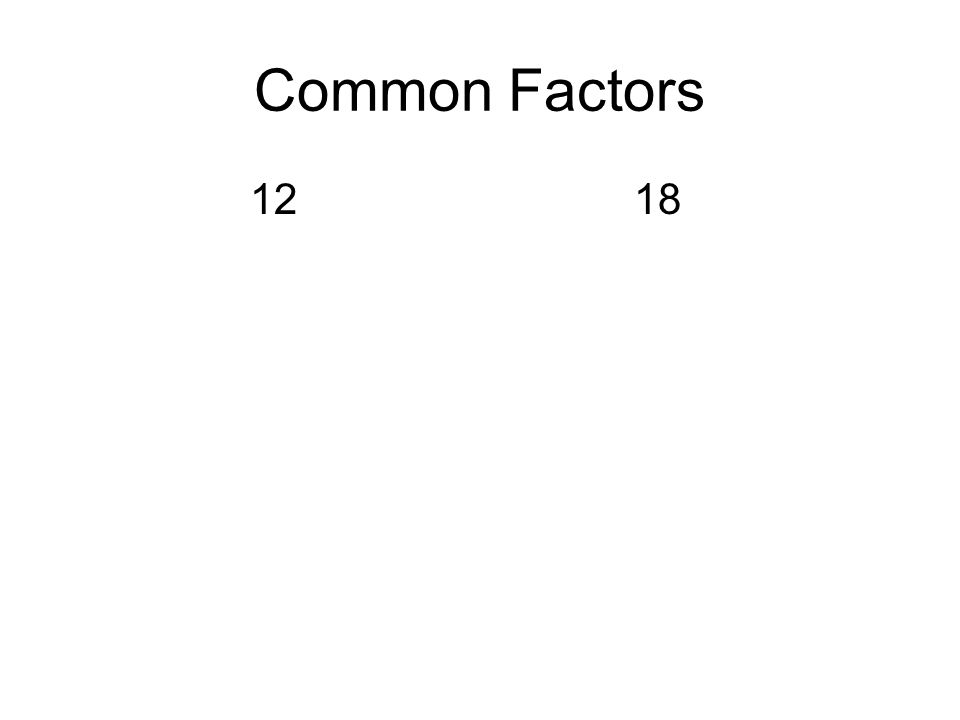 Common Factors 1218