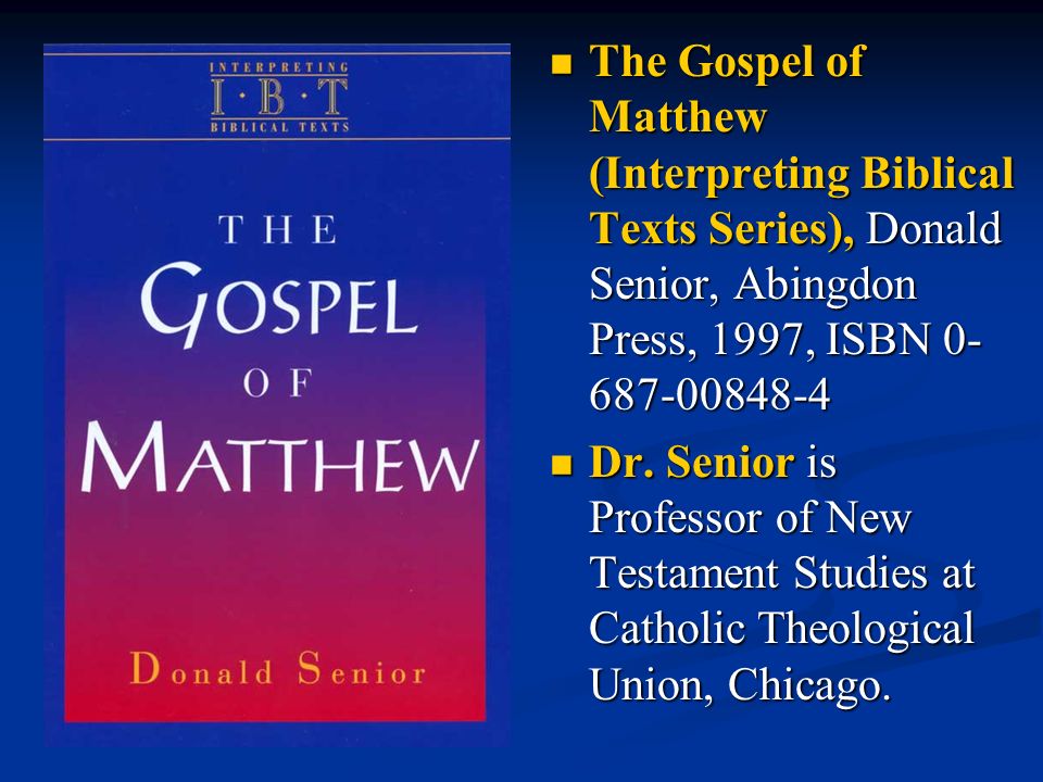the gospel of matthew This study guide was designed to help a small community of people take a journey through the gospel of matthew the lessons are loosely based on the book the gospel of matthew: god with us (intervarsity press) this 16-week study is designed to accomplish the following goals: to walk through the. the gospel of matthew This study guide was designed to help a small community of people take a journey through the gospel of matthew the lessons are loosely based on the book the gospel of matthew: god with us (intervarsity press) this 16-week study is designed to accomplish the following goals: to walk through the.