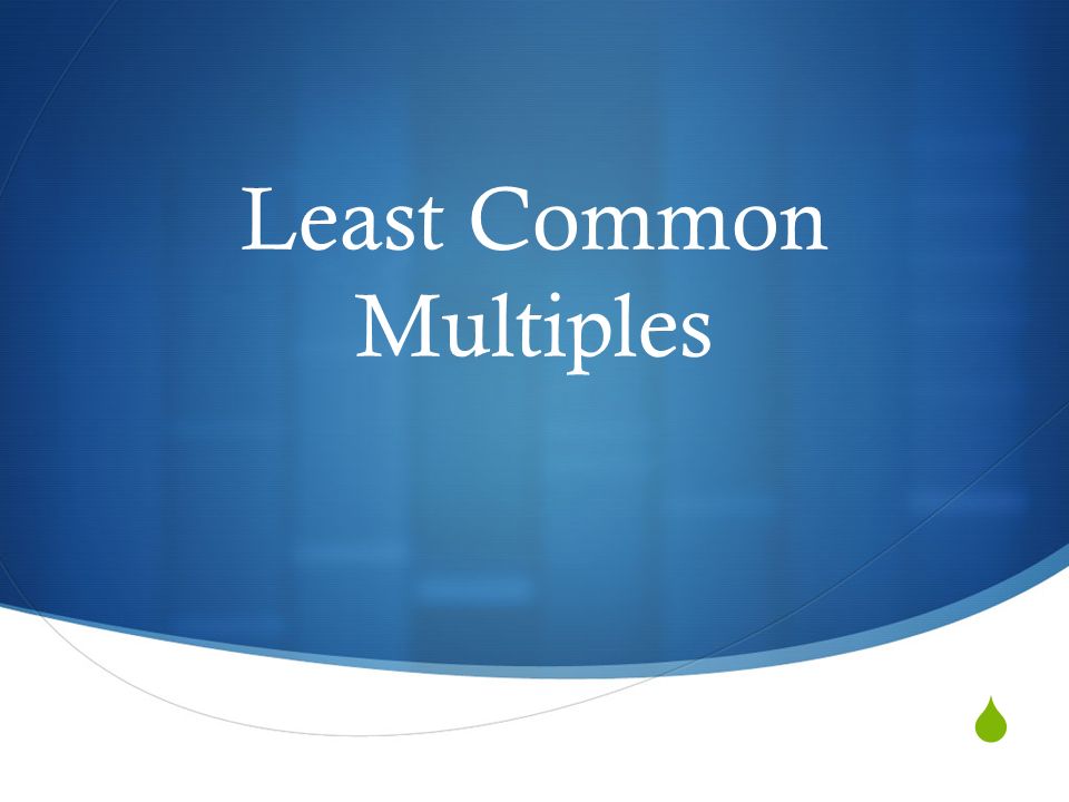  Least Common Multiples
