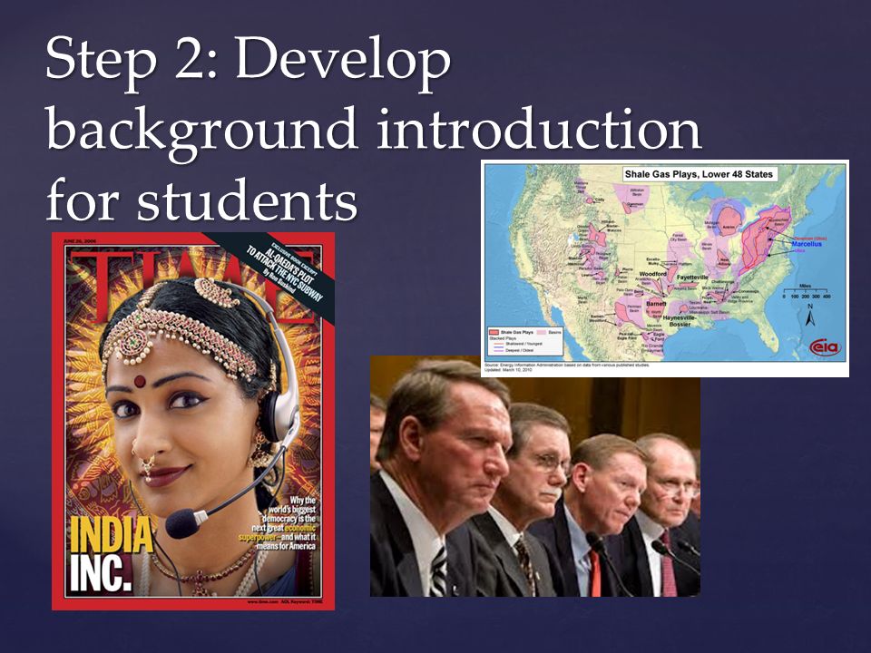 Step 2: Develop background introduction for students
