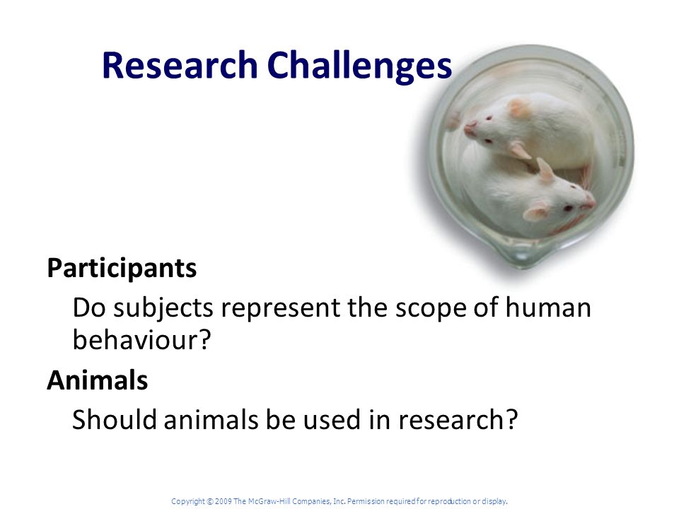Research Challenges Participants Do subjects represent the scope of human behaviour.