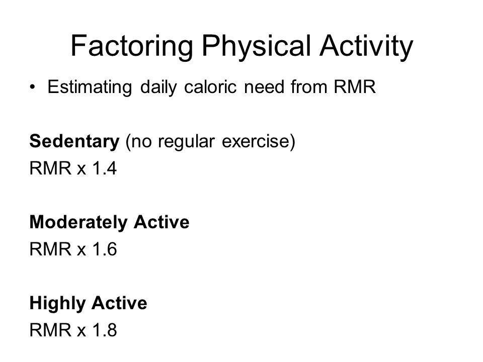 What Are You Putting In Your Tank Objectives Come Away With Good Calculating Resting Metabolic Rate Harris Benedict Equation Males Rmr 66 5 X