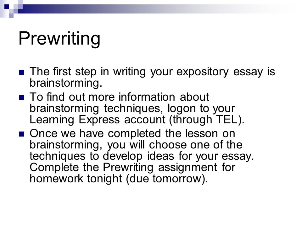 What are the steps of writing an expository essay
