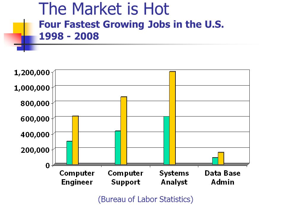 The Market is Hot Four Fastest Growing Jobs in the U.S (Bureau of Labor Statistics)