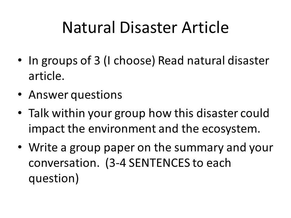 Natural Disasters Essay