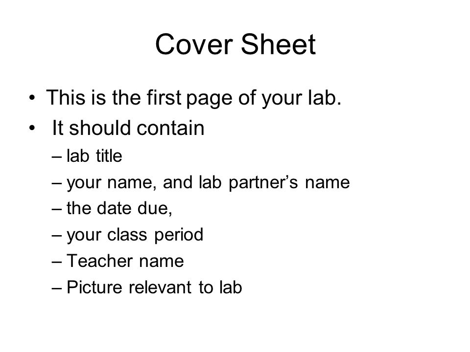 Lab report sheet