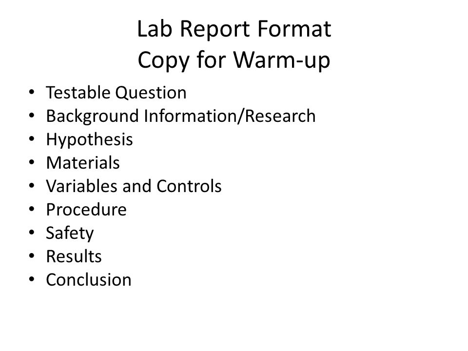 Lab investigation report
