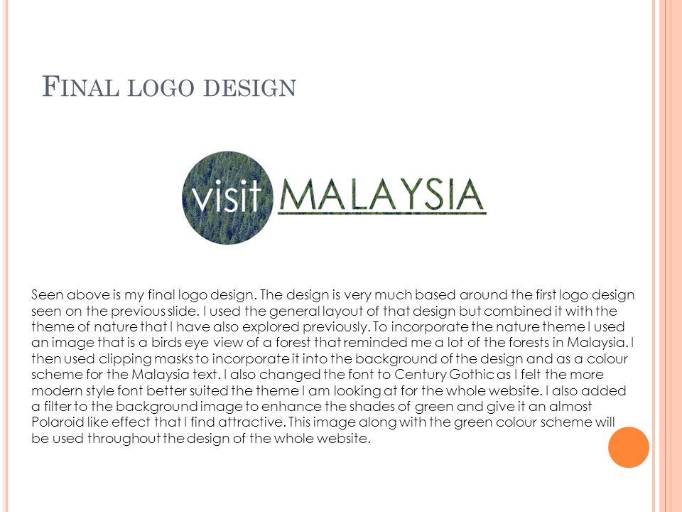 F INAL LOGO DESIGN Seen above is my final logo design.