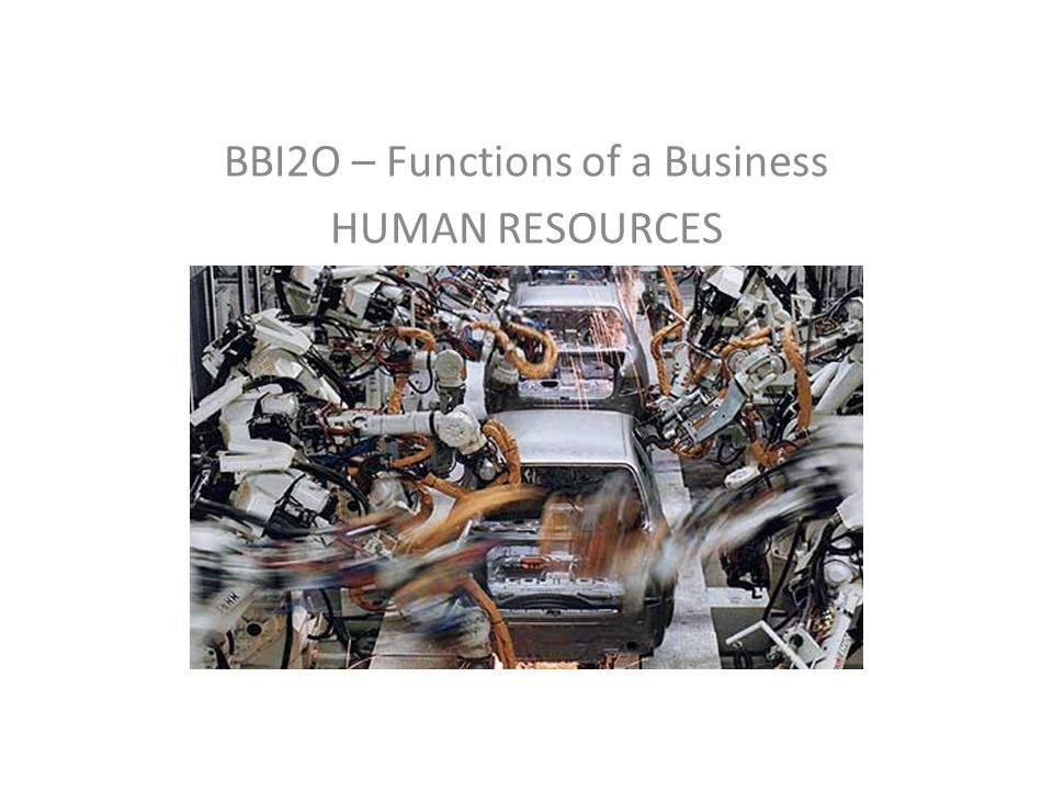 BBI2O – Functions of a Business HUMAN RESOURCES
