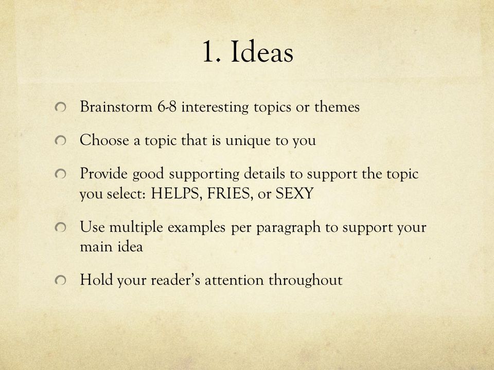 good topics for essay writing