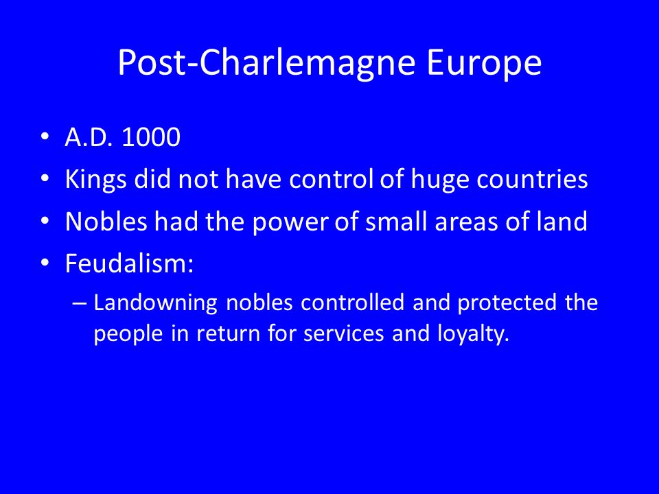 Post-Charlemagne Europe A.D.