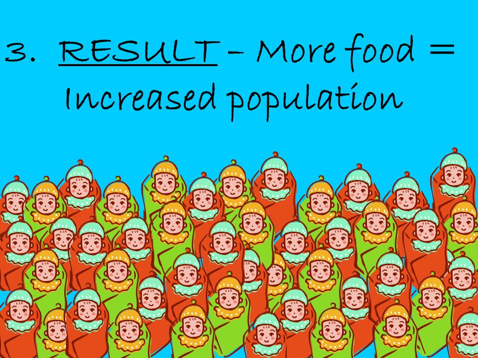 3. RESULT – More food = Increased population
