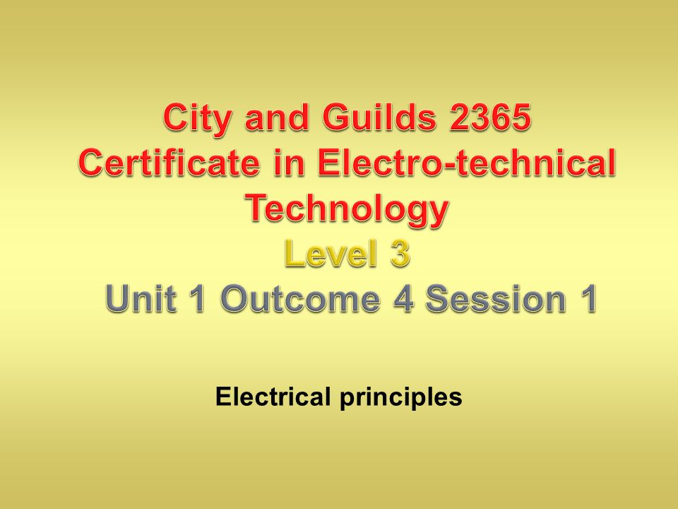 Electrical principles