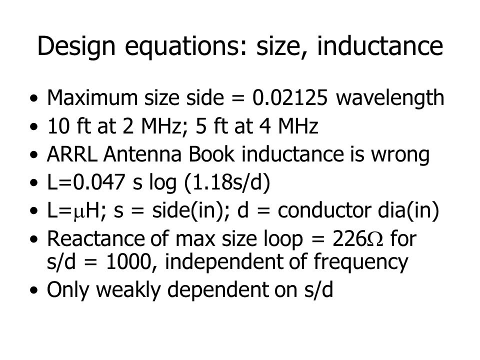 Low Band Receiving Loops Design Optimization And S 8 Design Equations