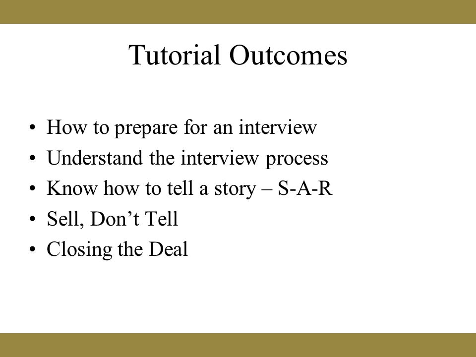 nailing the interview tutorial outcomes how to prepare for an sar interview