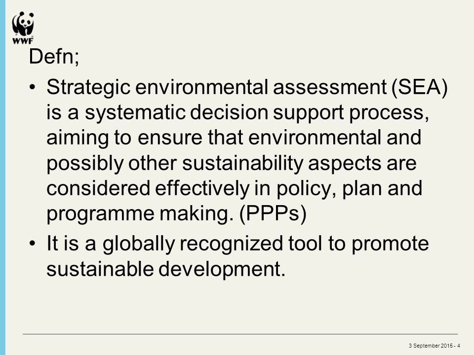 What is the SEA Key words Strategic Environmental Assessment 3 September Strategic Environmental Assessment