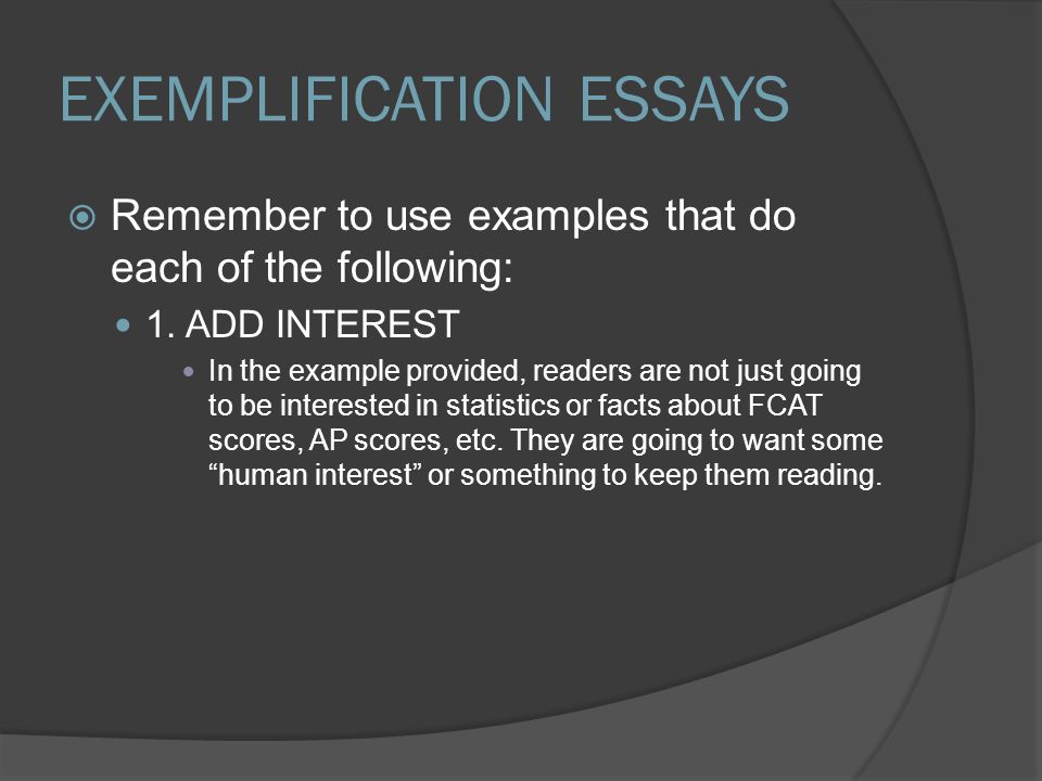 example of exemplification essay
