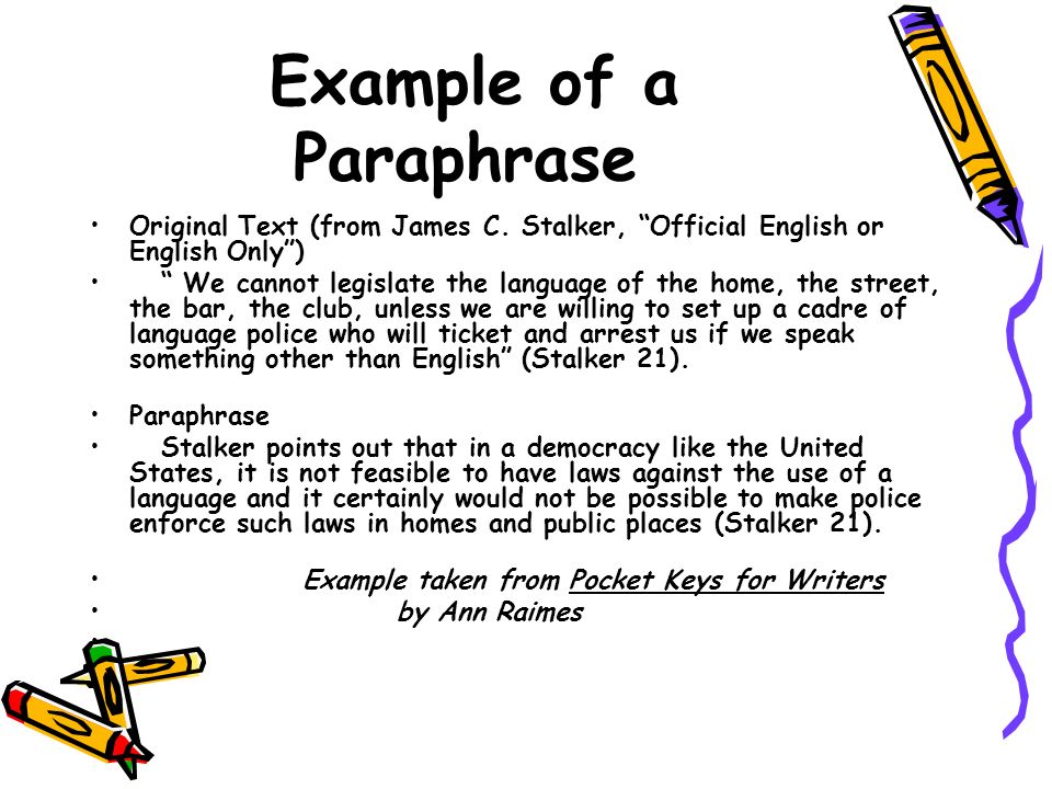 Paraphrasing Essay