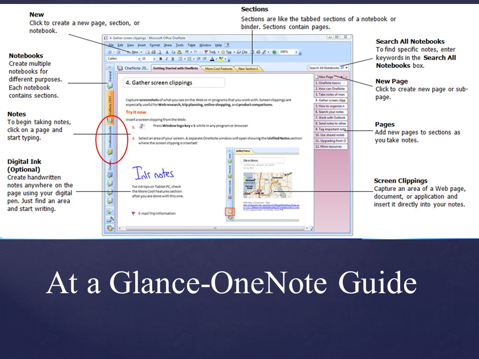 At a Glance-OneNote Guide