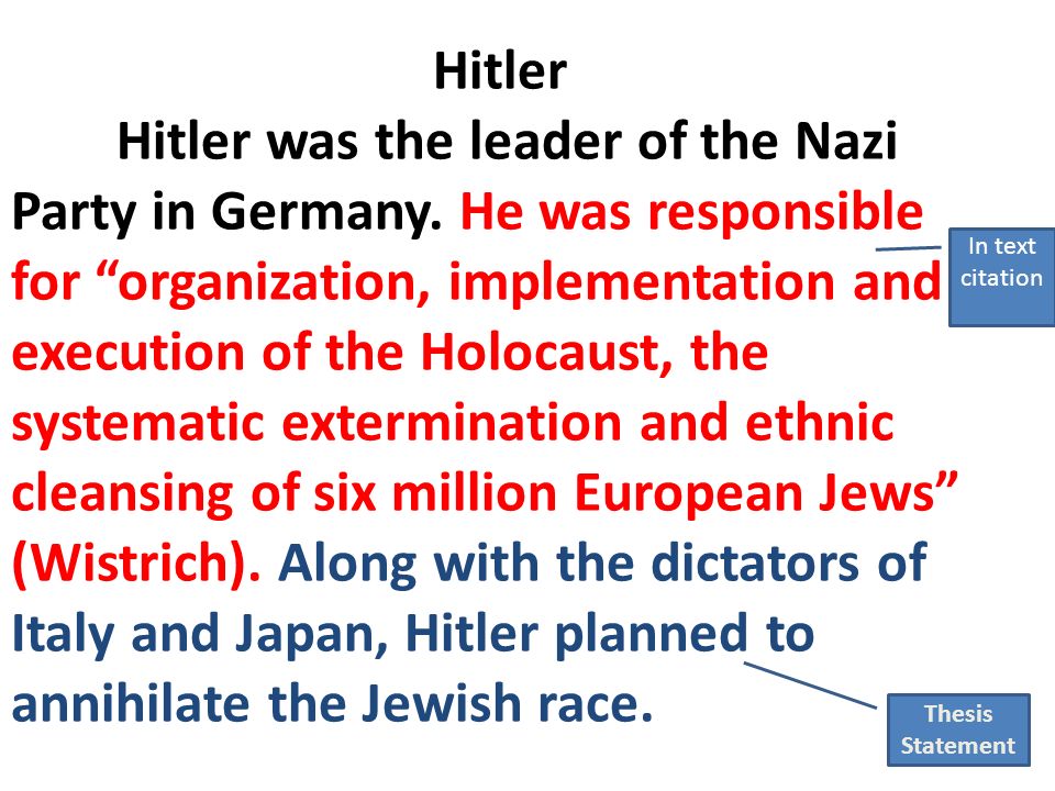 adolf hitler thesis statements essays