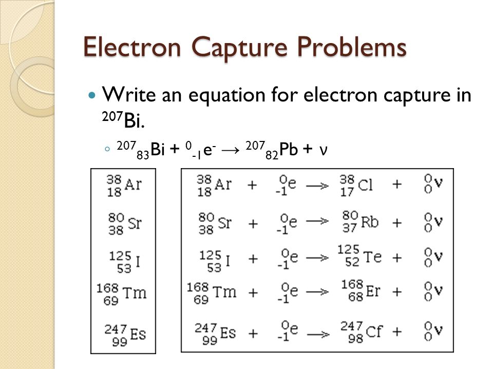 electron capture equation