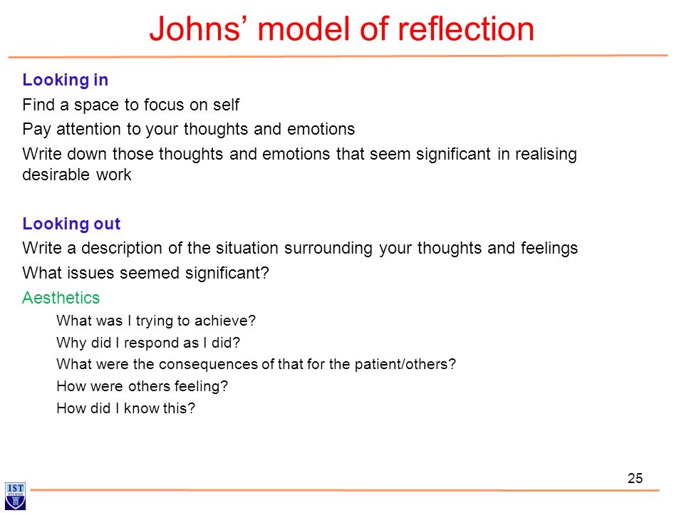 Reflective essay using johns