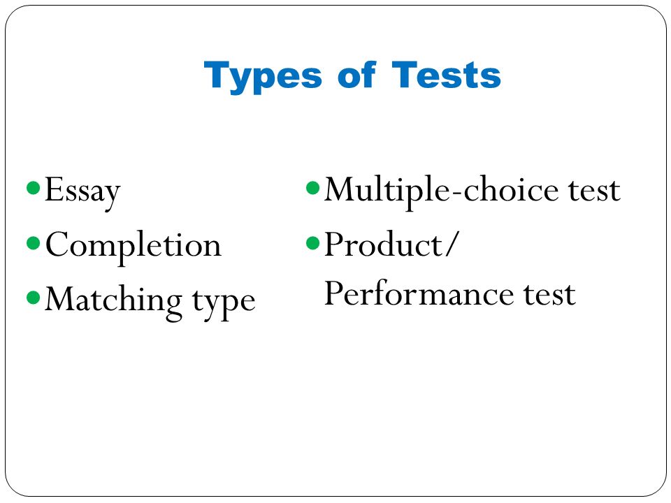 What is essay type test