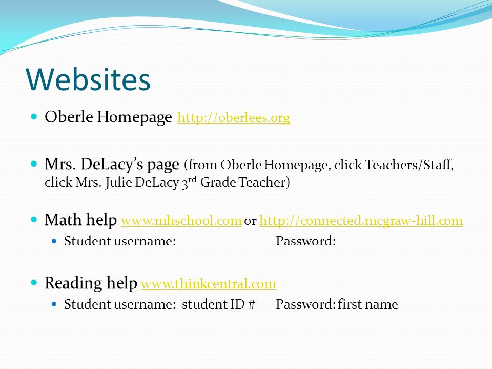 Websites Oberle Homepage     Mrs.